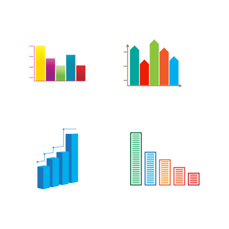 Set Statistics business stylized logos and symbolのイラスト素材