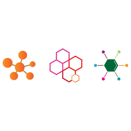 Stylized set molecule logos symbol designのイラスト素材