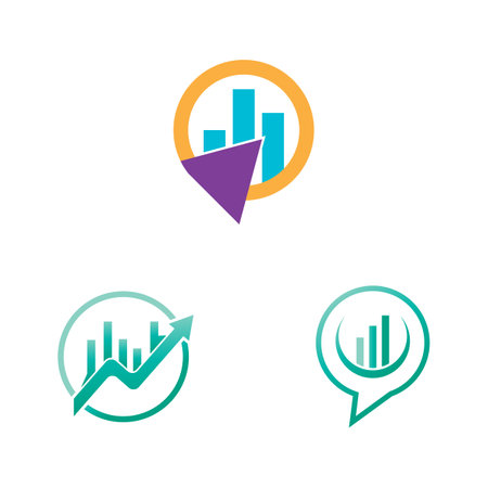 Set Statistics business stylized logos and symbolのイラスト素材