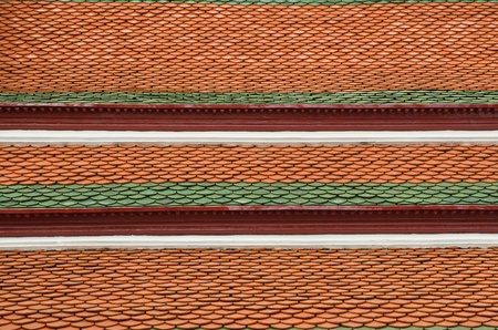Tile Roof of Galleries in Temple of The Emerald Buddha Wat Phra Kaew, Bangkok, Thailand