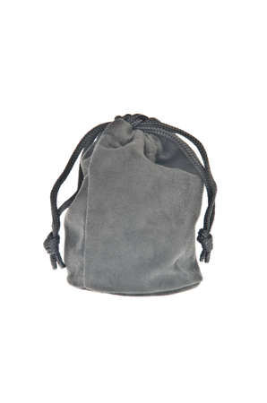 Bag, black pouch isolated on white backgroundの写真素材