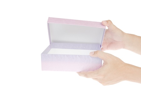 Hand holding Pink Gift Box