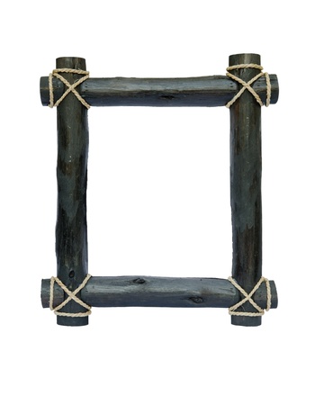 Wood frame  isolated on whiteの写真素材