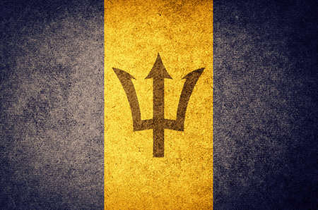 Grunge Flag of barbadosの写真素材