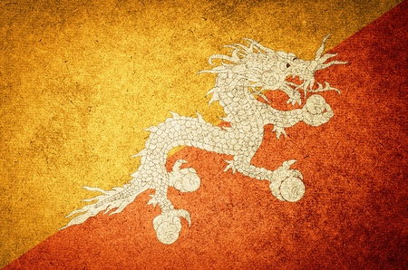 Grunge Flag of Bhutanの写真素材