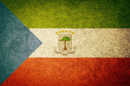 Grunge Flag of Equatorial Guineaの写真素材