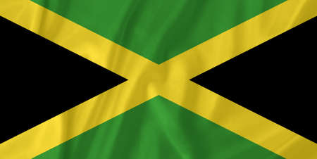 Jamaica waving flagの写真素材