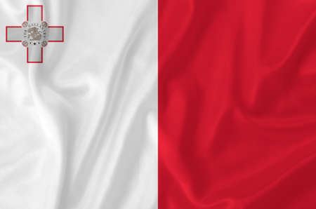 Malta waving flagの写真素材