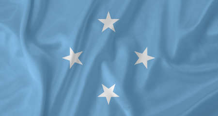 Micronesia waving flagの写真素材