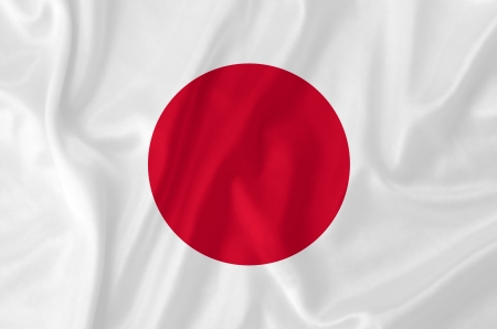 Japan waving flagの写真素材