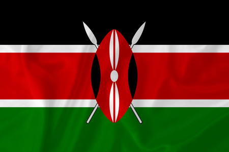 Kenya waving flagの写真素材