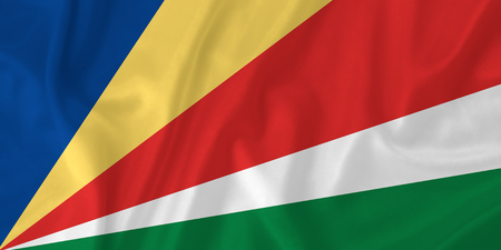Seychelles waving flagの写真素材