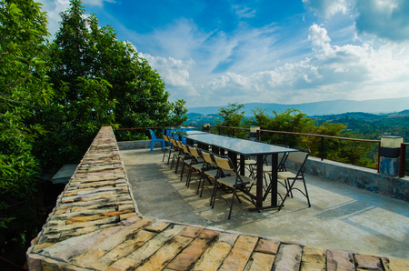 Outdoor tableの写真素材