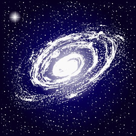 Space, galaxy, stars, vector illustrationのイラスト素材