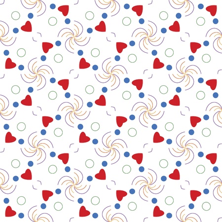 geometric seamless pattern of red hearts