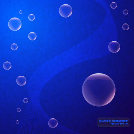 Blue abstract background with lines of hexagons bubblesのイラスト素材