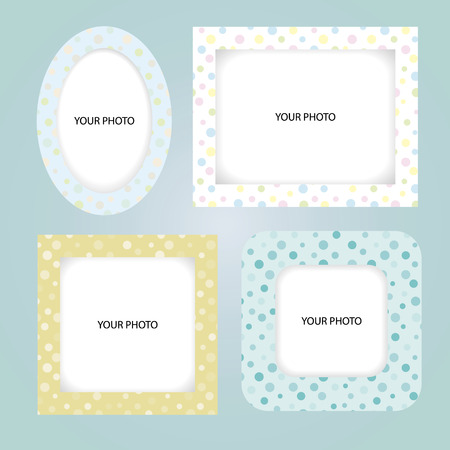 frame for photo or text with bubbles design in pastel colorsのイラスト素材