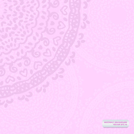 pink abstract background with a circular mandala doodle style.のイラスト素材