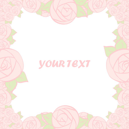 background of stylized flowers pink roses with space for text. edited element for your designのイラスト素材