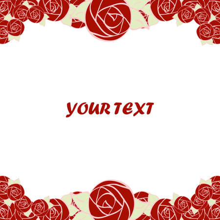 background of stylized flowers red roses with space for text. edited element for your designのイラスト素材