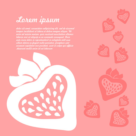 background with strawberries. Element for design. Vector illustration.のイラスト素材