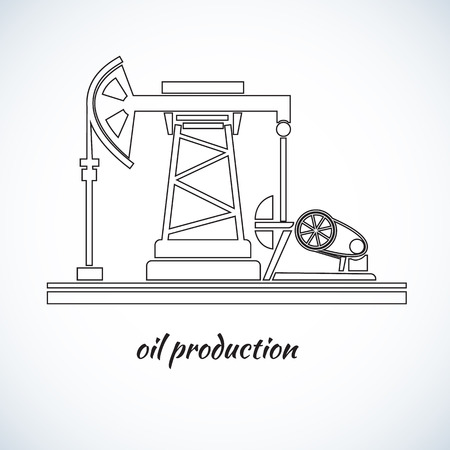 Industrial plant oil production. stylized vector illustration.のイラスト素材