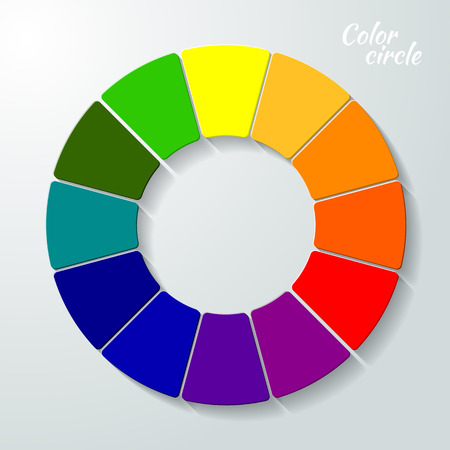 Color wheel - vector illustration in style paper on a gray backgroundのイラスト素材
