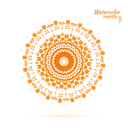 Lace element socket -  orange flower, medallion, snowflake. vector illustrationのイラスト素材