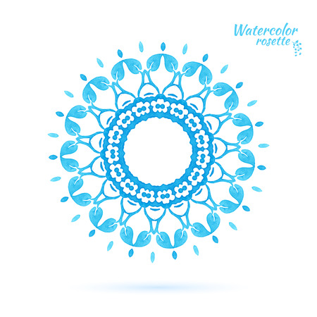 Lace element socket - blue  flower, medallion, snowflake. vector illustrationのイラスト素材