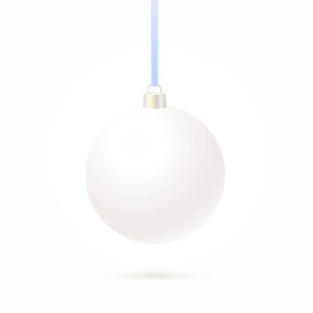 Christmas ball with white matte on a white background. Vector illustration.のイラスト素材