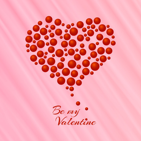 Red hearts Valentines day card on a pink background for design, textile, scrapのイラスト素材