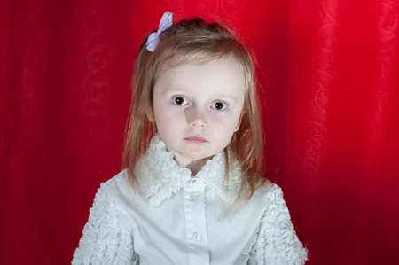 Adorable little girl - closeup portraitの写真素材