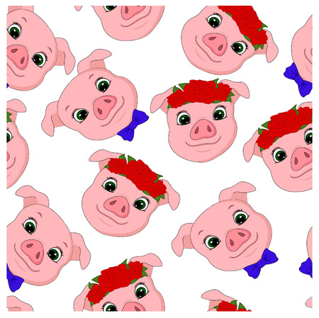 vector illustration of pig patternのイラスト素材