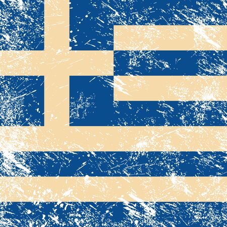 Greece retro flagのイラスト素材