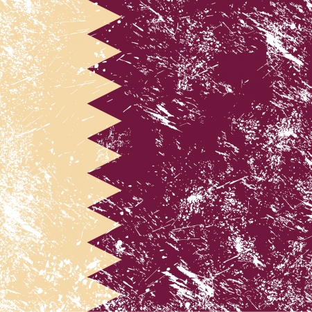 Qatar retro flagのイラスト素材