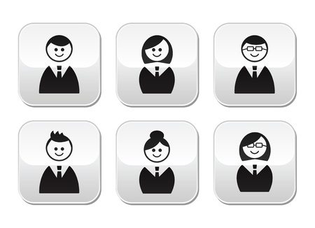 Users icons - glossy buttons setのイラスト素材