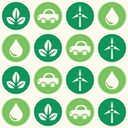 Retro eco green seamless background patternのイラスト素材