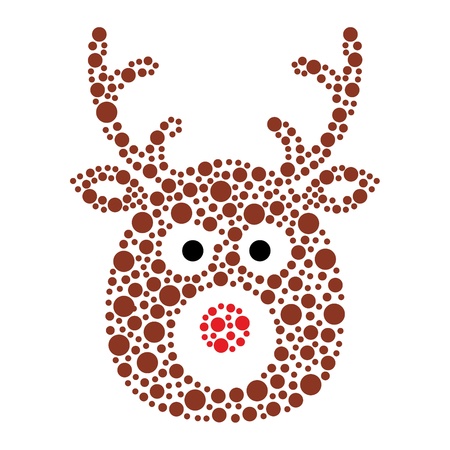 Christmas reindeer rudolf icon made of circlesのイラスト素材