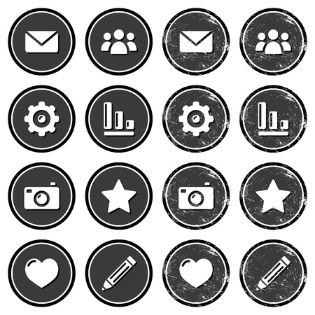 Website menu navigation retro grunge labelsのイラスト素材