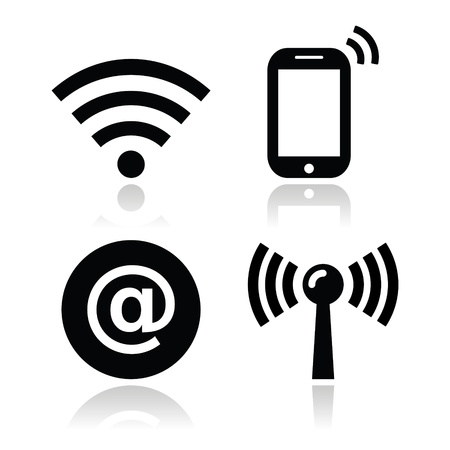 Wifi network, internet zone icons setのイラスト素材