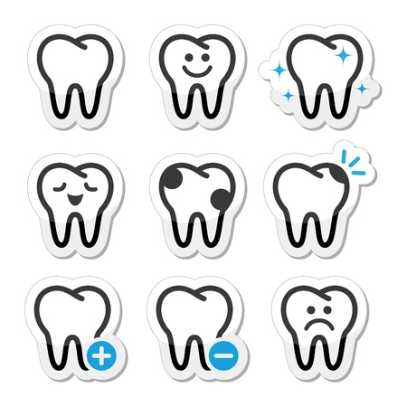 Tooth , teeth vector icons set のイラスト素材