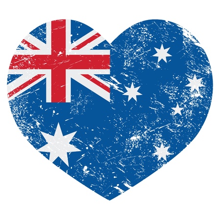 Australia retro heart flagのイラスト素材