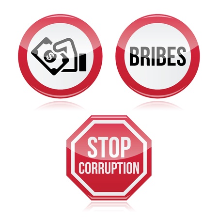 No bribes, sto corruption red warning signのイラスト素材