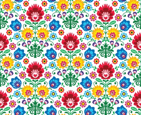 Seamless floral polish pattern - ethnic background