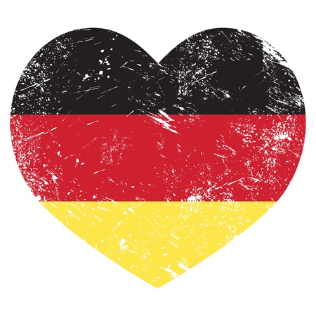 Germany heart shaped retro flagのイラスト素材