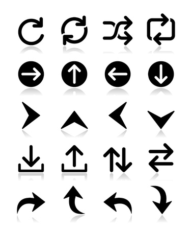 Arrow vector icon sets isolated on whiteのイラスト素材