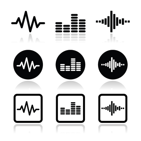 soundwave music vector icons setのイラスト素材