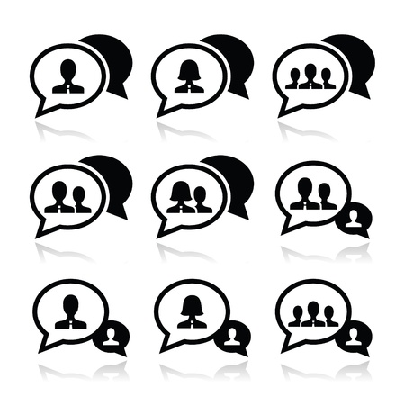 Business meeting, communication icons setのイラスト素材