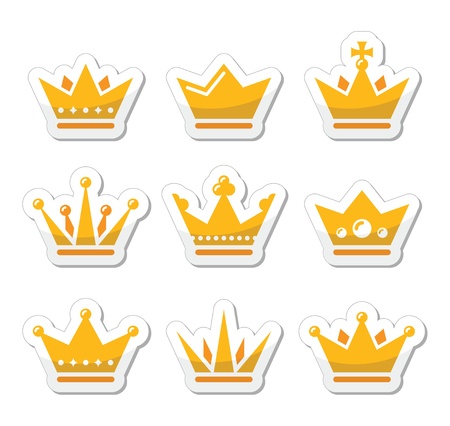 Crown, royal family icons setのイラスト素材