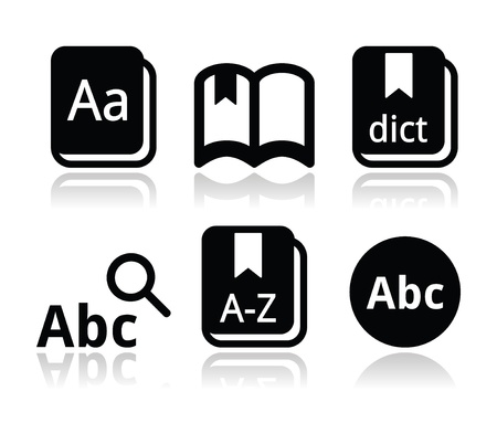 Dictionary book vector icons setのイラスト素材